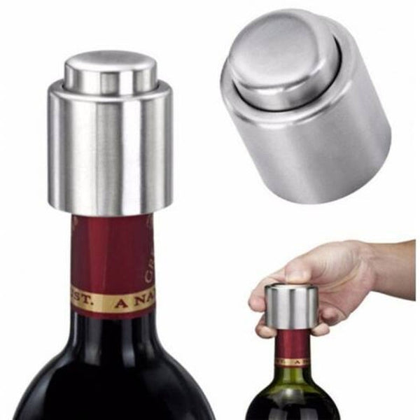 Stainless Steel Wine Bottle Stopper Vacuum Sealer Bar Tools Silver