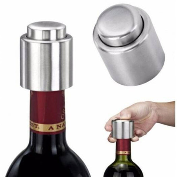 Stainless Steel Wine Bottle Stopper Vacuum Sealer Bar Tools Silver Bottle Stoppers