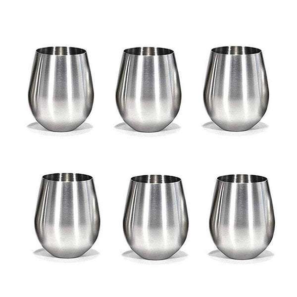 Wine Glasses Stainless Steel Goblets Champagne Bar Party Banquet