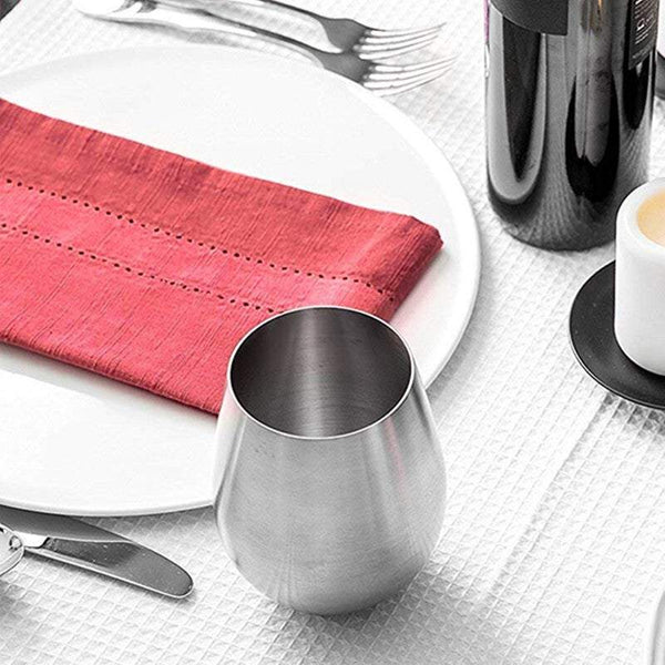 Wine Glasses Stainless Steel Goblets Champagne Bar Party Banquet Wine & Champagne Glasses