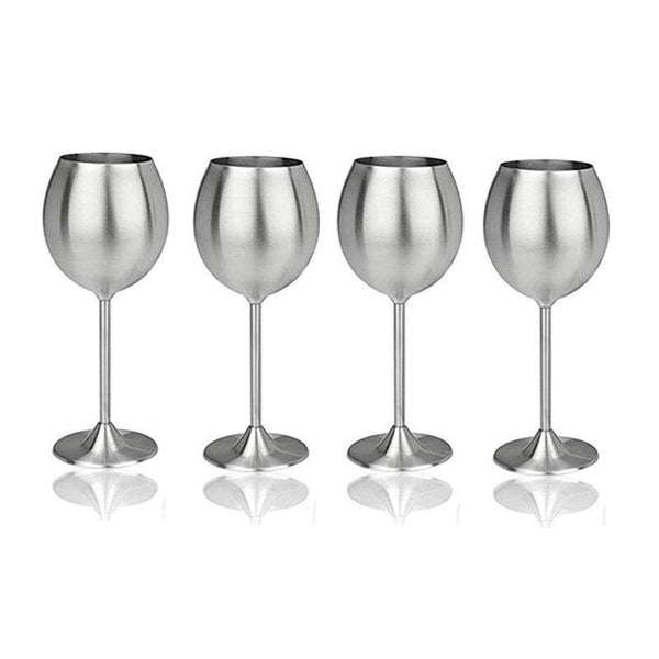 Wine Glasses Stainless Steel Goblets Champagne Bar Party Banquet
