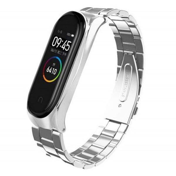 Stainless Steel Wrist Strap For Xiaomi Mi Band 4 Smart Wristband Silver Watch Bands