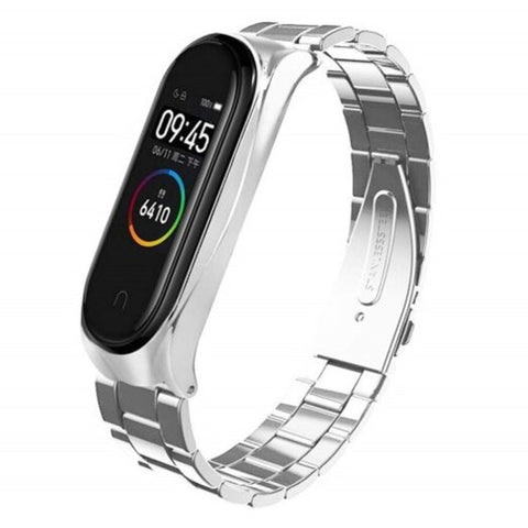 Stainless Steel Wrist Strap For Xiaomi Mi Band 4 Smart Wristband Silver