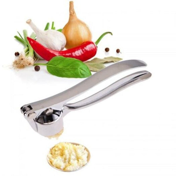 Stainless Steel Garlic Press Crusher Kitchen Squeezer Masher Handheld Mincer