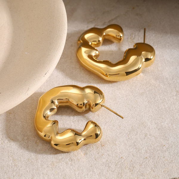 Stainless Steel C Hoop Earrings