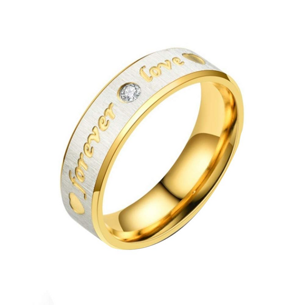 Veile Studios Stainless Steel Couple Rings Engrave Forever Love Men Women Jewellery Lovers Engagement/Wedding Ring Sets