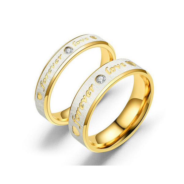 Stainless Steel Couple Rings Engrave Forever Love Men Women Jewellery Lovers