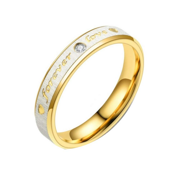 Veile Studios Stainless Steel Couple Rings Engrave Forever Love Men Women Jewellery Lovers Engagement/Wedding Ring Sets