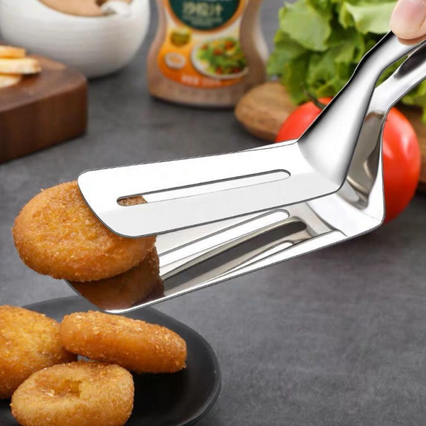 Stainless Steel Frying Clamp Pizza Steak Spatula Clip Kitchen Tools Cooking Utensils