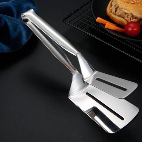 Stainless Steel Frying Clamp Pizza Steak Spatula Clip Kitchen Tools Cooking Utensils