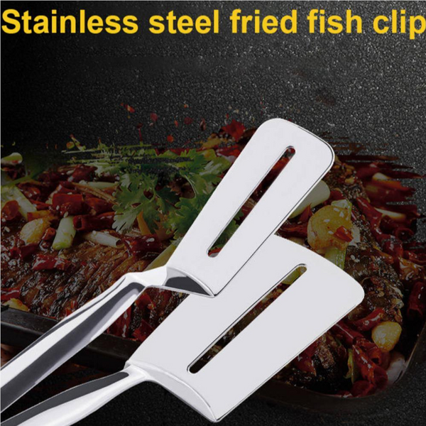 Stainless Steel Frying Clamp Pizza Steak Spatula Clip Kitchen Tools Cooking Utensils