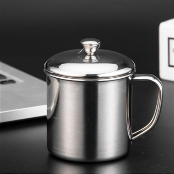 304 Stainless Steel Coffee Mug With Lid Handle Drinkware Milk Tea Cup Mugs