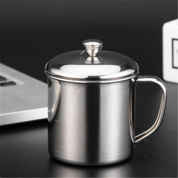 304 Stainless Steel Coffee Mug With Lid Handle Drinkware Milk Tea Cup