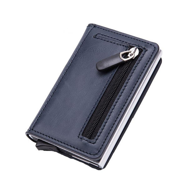 Stainless Steel Rfid Credit Card Holder Compact Design Blue Business Card Holders