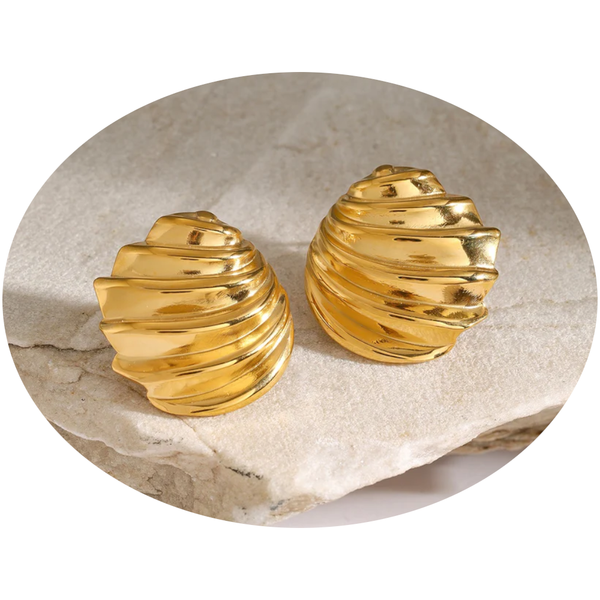 Stainless Steel Shell Shape Stud Earrings