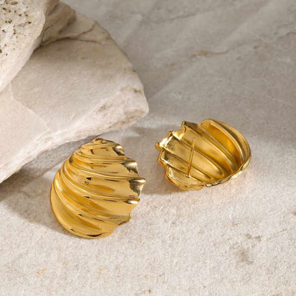 Stainless Steel Shell Shape Stud Earrings