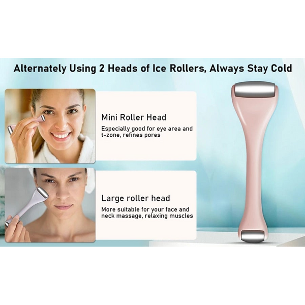 Stainless Steel Dual Ended Facial Massage Roller Face Eye Ice Puffiness Relief Facial Cleansing Devices