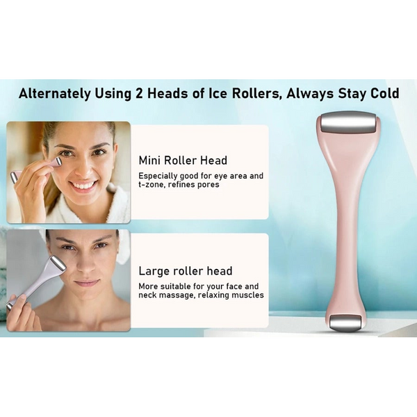 Stainless Steel Dual-Ended Facial Massage Roller Face Eye Ice For Puffiness Migraine Pain Relief Beauty Spa Skincare Tool
