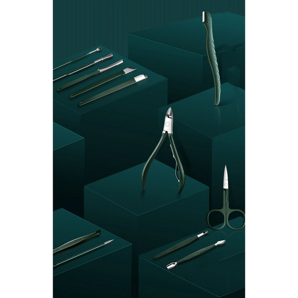 Stainless Steel Nail Clipper Set Grooming Tool With Portable Case Manicure Art Green Nails Cut Manicure & Pedicure Tools & Kits
