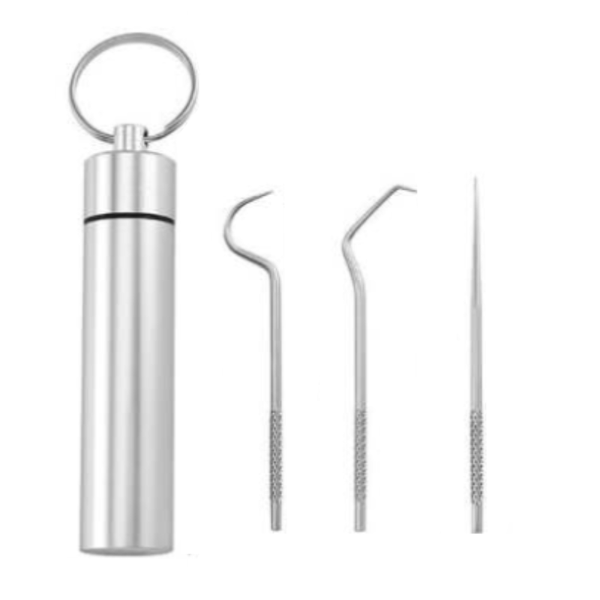 Toothpick Dispensers Stainless Steel Toothpick 304 Household Portable Cleaning Tool Set