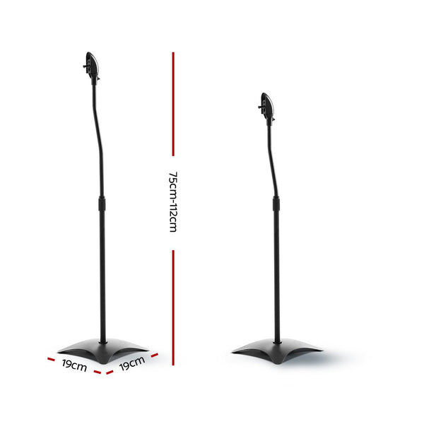 Alpha Set Of 2 112Cm Surround Sound Stand Black Speaker Mounts & Stands