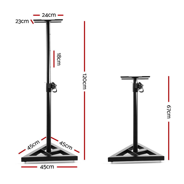Alpha Set Of 2 120Cm Surround Sound Stand Black Speaker Mounts & Stands