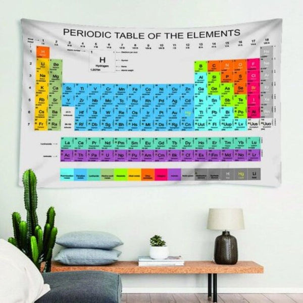 Standard Chemical Element Periodic Table Wall Decoration Printing Tapestry Multi A 150130Cm