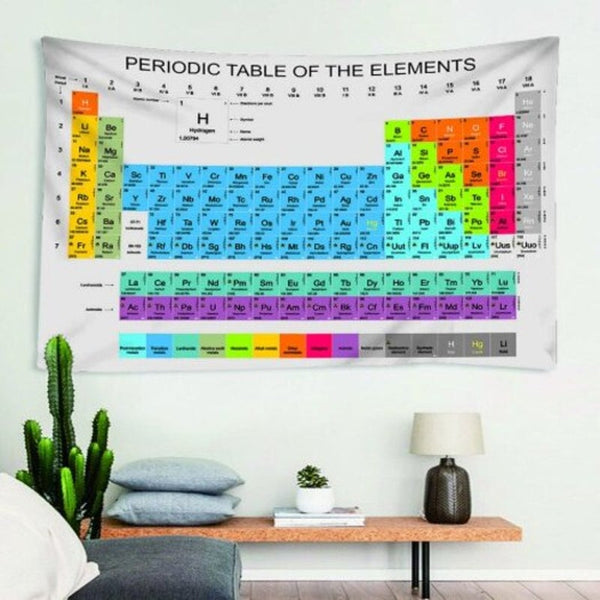 Chemical Element Periodic Table Wall Decoration Printing Tapestry Multi 150130Cm Tapestries