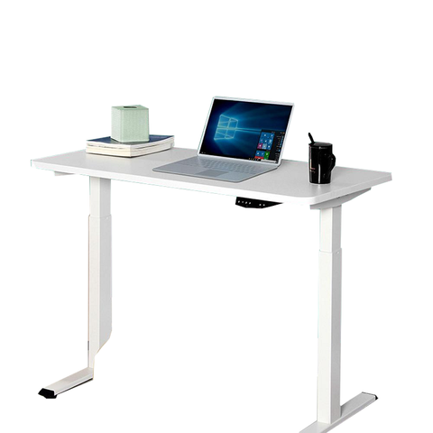 Standing Desk Height Adjustable Sit Motorised White Dual Motors Frame Top