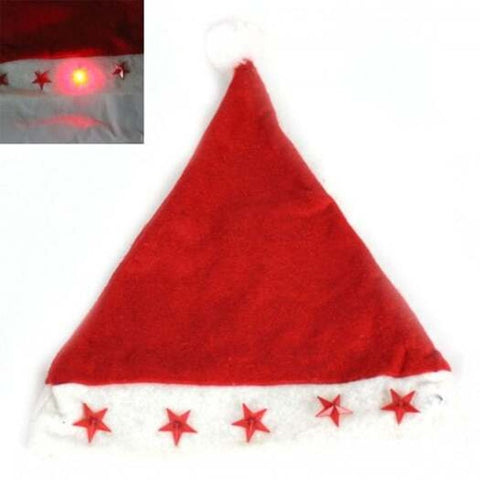 Star Lighting Christmas Hat Red With White