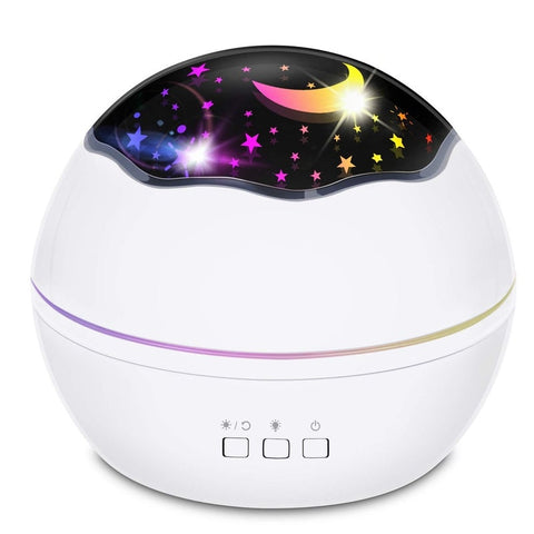 Star Projector Night Lights For Kids Led Multiple Colors 360 Degrees Rotating Ocean / Cosmos Sky Lamp Baby Bedroom White