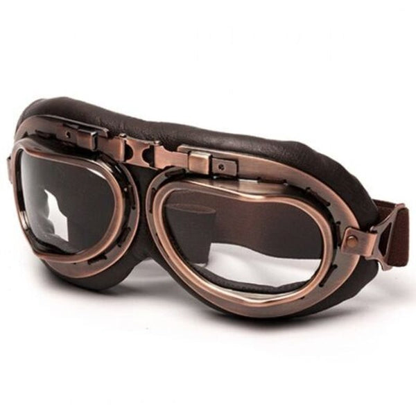 Steampunk Glasses Motorcycle Flying Safety Goggles Bronze Transparent Film Sunglasses Goggles