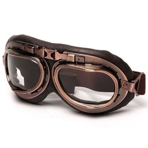 Steampunk Glasses Motorcycle Flying Safety Goggles Bronze Transparent Film Sunglasses Goggles