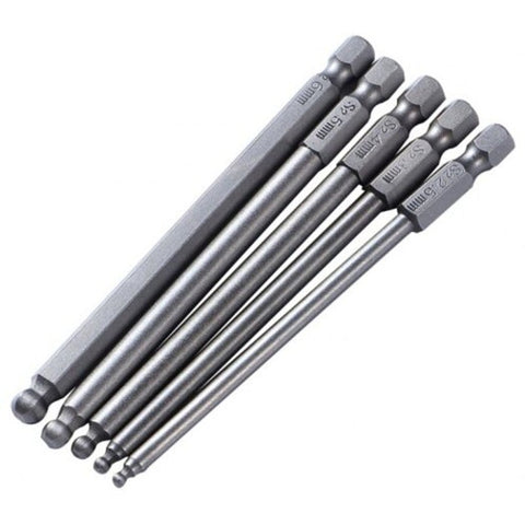 Steel Ball End Hexagon Magnetic Head Screwdriver Bit Drill Set Silver 5Pcs Screwdrivers & Nutdrivers