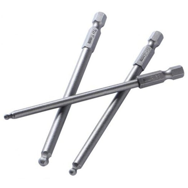 Steel Ball End Hexagon Magnetic Head Screwdriver Bit Drill Set Silver 5Pcs Screwdrivers & Nutdrivers