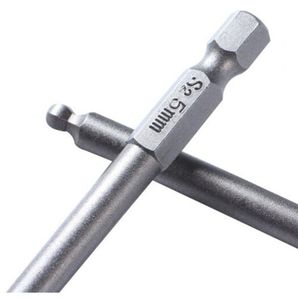 Steel Ball End Hexagon Magnetic Head Screwdriver Bit Drill Set Silver 5Pcs Screwdrivers & Nutdrivers