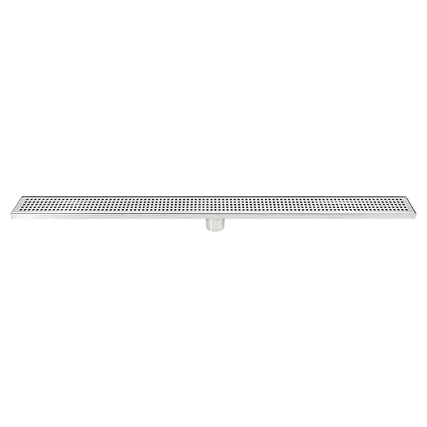 1000Mm Bathroom Shower Stainless Steel Grate Drain W/Centre Outlet Floor Waste Square Pattern
