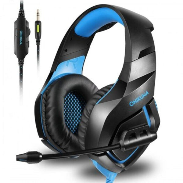Stereo Gaming Headset Over Ears For Pc Ps4 X Box One I Pad Blue Headsets
