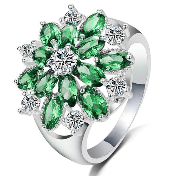 Veile Studios Sterling Silver Cubic Zirconia Snowflake Rings