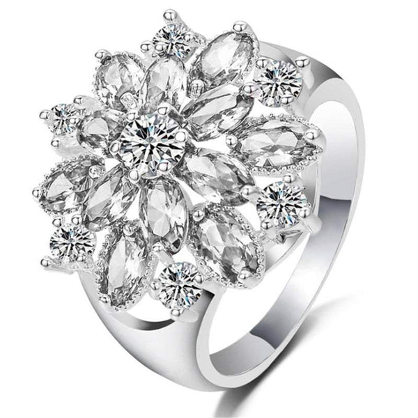 Veile Studios Sterling Silver Cubic Zirconia Snowflake Rings