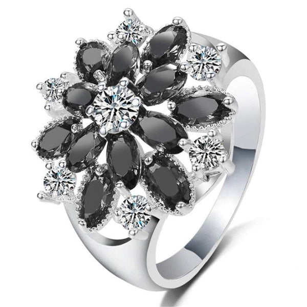 Veile Studios Sterling Silver Cubic Zirconia Snowflake Rings