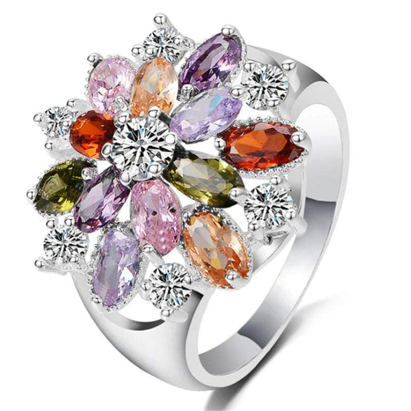 Veile Studios Sterling Silver Cubic Zirconia Snowflake Rings