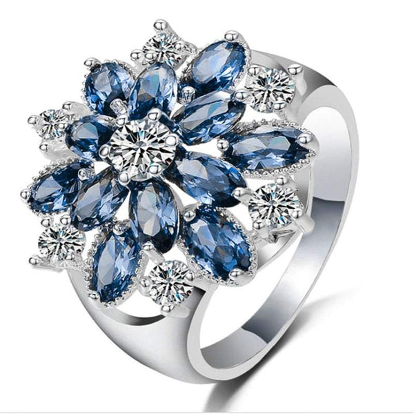 Veile Studios Sterling Silver Cubic Zirconia Snowflake Rings