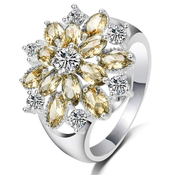 Veile Studios Sterling Silver Cubic Zirconia Snowflake Rings