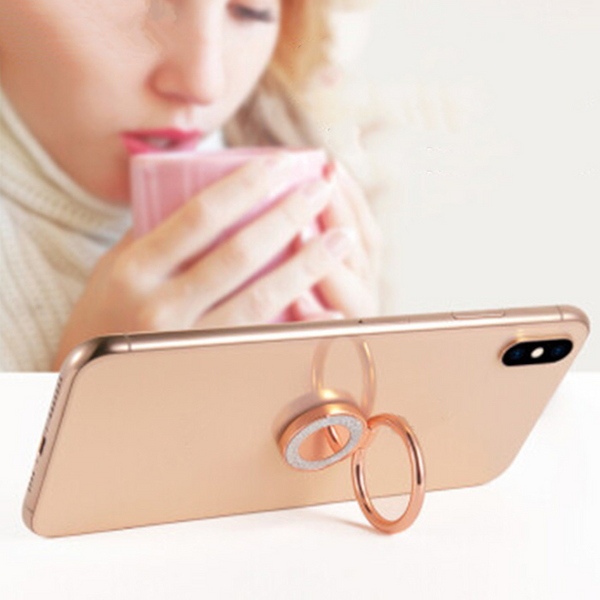 Sticker Stamp Activities Phone Holder Round Glitter 360 Degree Stand Holders Metal Finger Ring Rose Gold Mounts & Holders