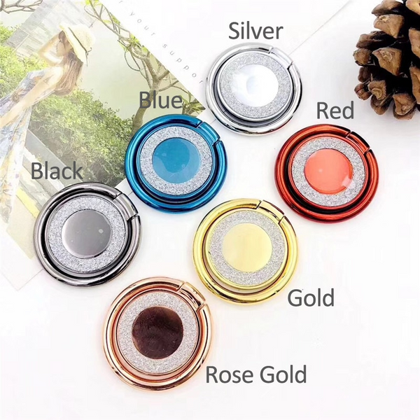Sticker Stamp Activities Phone Holder Round Glitter 360 Degree Stand Holders Metal Finger Ring Rose Gold