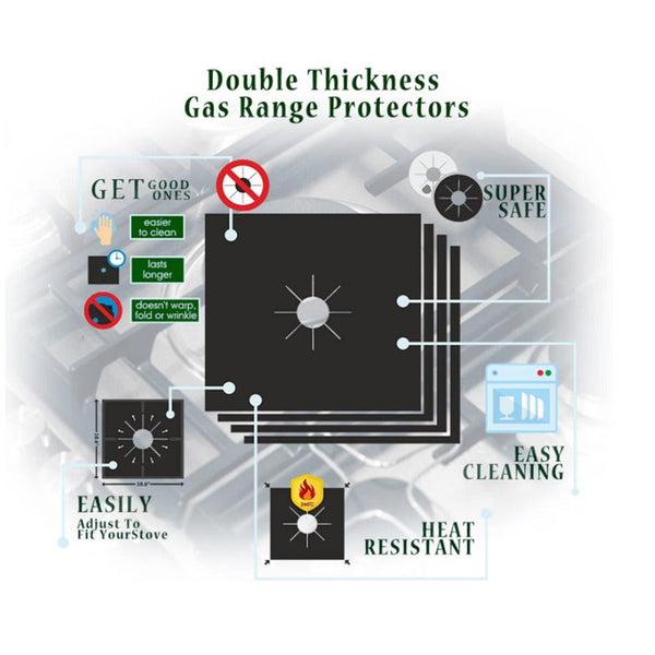 Reusable Gas Range Protectorsnon Stick Stovetop Liner Size 10.6 Inchx Inchbpa Free Heat Resistant8 Pack Stove Burner Covers