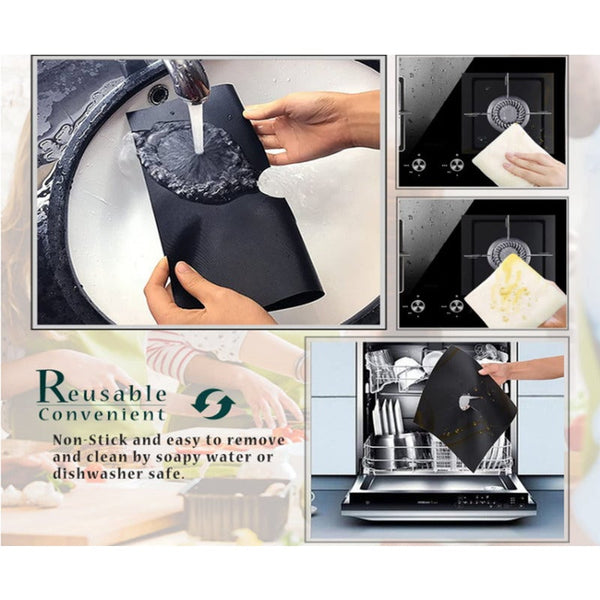 Reusable Gas Range Protectorsnon Stick Stovetop Liner Size 10.6 Inchx Inchbpa Free Heat Resistant8 Pack Stove Burner Covers