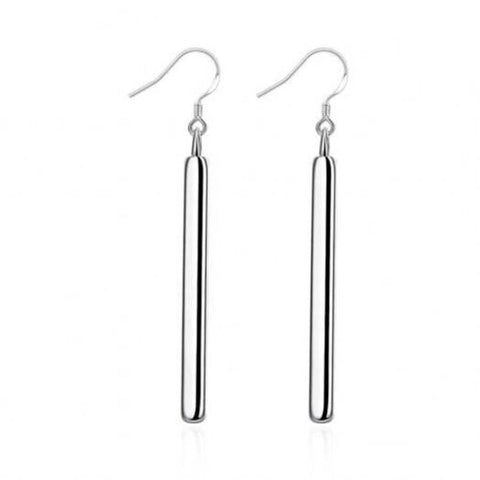 Veile Studios Straight Geometric Silver Earrings