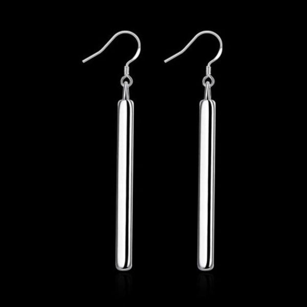 Veile Studios Straight Geometric Silver Earrings